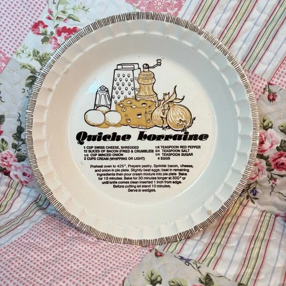 ROYAL JEANETTE USA vintage quiche lorraine recipe pie dish, casserole dish - Picture 1 of 8